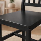 HOMCOM - Chaises de cuisine avec dossier à lattes en pin et structure en bois - noir - paquet de 2-Couleur : Noir 