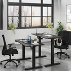 LjubLjana - Bureau assis-debout à hauteur réglable électrique de 53 po - Noir-La nouvelle conception supérieure divisée horizontalement assure une configuration robuste avec la commodité de l'expédition de l'ensemble du bureau dans une seule boîte