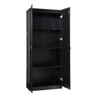 Manhattan Comfort - Cornelia 29,61 po Armoire de Rangement Moderne à 4 Étagères - Noir-Base de balai avec patins en feutre non marquants pour la protection des sols