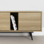 South Shore - Mezzy Meuble TV avec portes - Frêne naturel-Style: Contemporain