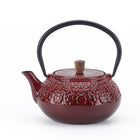 Minimal Enamelled Cast Iron Teapot - Sakura Red - 0.6 L-Cast iron teapot polished by hand for smooth finishing
