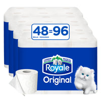 Royale - Original papier hygiénique, 48 rouleaux-Emballage de 48 rouleaux de papier hygiénique doux et résistant avec 242 feuilles par rouleau, 11616 feuilles de papier hygiénique au total