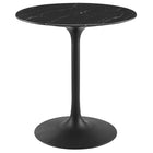Modway - Lippa Rond de 28 po Faux marbre Table à manger, Noir-Table à manger moderne