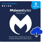 Malwarebytes Premium Bilingue - 5 appareils - Abonnement d'un an [Téléchargement]-Une adresse e-mail valide doit être fournie lors du paiement