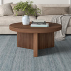 Hudson&Canal - Table basse ron Holm 32" L - Noyer satiné-Dimensions du produit : 32" L x 32" l x 15" H
