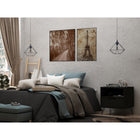 Manhattan Comfort - Table de chevet Rockefeller 20,08" style mi-siècle moderne à 1 tiroir - Noir-Choisissez le design de votre poignée lorsque le produit est chez vous Option pour une poignée découpée ou un look affleurant