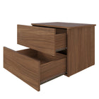 Nexera - Table de nuit à 2 tiroirs James, Noyer-Look moderne et design