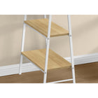 Monarch Specialties - 7529 Bureau 48 po L - Naturel/Metal Blanc-Idéal pour les petits espaces de travail nécessitant des options de rangement, ce bureau à 3 niveaux à un design à espace ouvert et est fini de tous les côtés pour un placement flexible n'importe où dans votre bureau à domicile