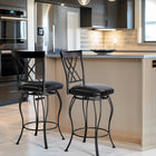 Homy Casa - Tabourets de bar pivotants industriels Homy Casa de 26 po de hauteur de comptoir - Ensemble de 2 - avec similicuir noir pour îlot-Siège Confortable : Siège coussiné avec un revêtement noir offrant un confort pour des périodes assises prolongées.