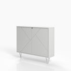 Nexera - Console de rangement 2 portes Slim, Blanc-Finition en MDF de qualité supérieure laqué, texturé et mélamine résistante aux égratignures, aux taches et à l'eau pour votre usage quotidien