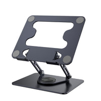 ShoppingAll - Support D’Ordinateur Portable Avec Base Rotative À 360° Pour Ordinateurs Et Tablettes Jusqu’à 17,3 Pouces – SA-LS8R-GRAY-Base Pivotante à 360° – Changez d’angle de vue facilement grâce à la base rotative fluide.