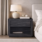 Manhattan Comfort - Table de nuit contemporaine Soren 32" à 1 tiroir - Gris charbon-Table de nuit moderne avec tiroir sans poignée pour une esthétique épurée et minimaliste