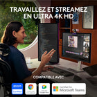 Logitech - MX Brio webcam 4K Ultra HD - 1080p à 60 IPS - Noir-Qualité d'image améliorée par l'IA: profitez d'une visibilité du visage 2 fois supérieure avec des détails plus fins malgré de mauvaises conditions d'éclairage, d'une réduction du bruit et d'un réglage automatique de l'exposition, de la balance des blancs et de la mise au point