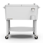 Permasteel - Glacière de patio roulante 80 pintes avec séparateur et étagère - blanche-Le séparateur amovible permet cinq configurations différentes pour s’adapter à vos besoins.