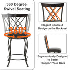 Homy Casa - Tabourets de Bar Pivotants Classiques 26" avec Similicuir Noir - Paquet de 4-Hauteur idéale: Hauteur de siège de 26" adaptée à la plupart des tables et comptoirs de hauteur bar.