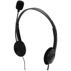 Adesso - Xtream H4 Casque stéréo double 3,5 mm avec micro, réduction de bruit, câble de 6 pi, léger - noir-Casque stéréo double 3,5 mm avec audio riche et clair