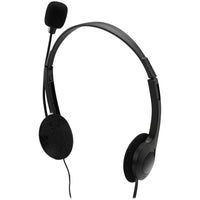 Adesso - Xtream H4 Casque stéréo double 3,5 mm avec micro, réduction de bruit, câble de 6 pi, léger - noir-Casque stéréo double 3,5 mm avec audio riche et clair