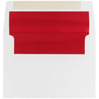 JAM Paper Enveloppes d'invitation A8 doublées d'aluminium - 5,5 x 8,125 po - Blanc avec feuille rouge - paquet de 50-Couleur : blanc avec doublure en aluminium rouge, La feuille donne à l’enveloppe une brillance naturelle