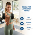 MotionGrey - Haltère  à poids fixe pour l’entraînement musculaire à domicile - 30 lb-Conçu pour la musculation à domicile avec un poids d’entraînement clairement identifié de 30 lb