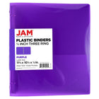JAM Paper - Classeur en plastique de 1 -3 cm - violet - 3 anneaux-Taille : 0,5" de largeur | Peut contenir jusqu'à 100 feuilles de papier.
