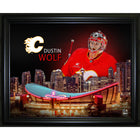 Dustin Wolf 16x20 Skyline impression Calgary Flames - Impression encadree - 20" x 16"-Qualité supérieure - virtual frames
