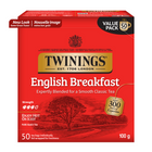 Twinings - Sachets de thé noir Goût Anglais - paquet de 50-Préparé avec des thés noirs soigneusement sélectionnés et mélangés pour créer une saveur douce et corsée