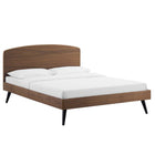 Modway - Bronwen Bois Lit plateforme Queen, Noyer-Tête de lit Queen