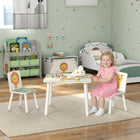 Qaba - Ensemble table et chaises 3 pièces pour enfants garçons et filles de 3 à 8 ans - vert-Conçu pour les enfants à partir de 3 ans  
