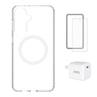AXS - Ensemble de départ - Ultra Clear, protecteur d'écran et chargeur 30W pour Samsung Galaxy S26+-Étui résistant aux chutes avec des poches d’air absorbant les chocs 
