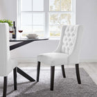 Modway - Baronet Bouton touffé Tissu Chaise à manger - Blanc-Rembourrage en mousse dense