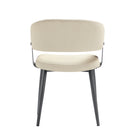 Manhattan Comfort - Lot de 4 chaises de salle à manger modernes Luce 22 po en similicuir texturé - Sable-Assemblage à domicile requis Tout le matériel inclus