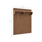 Modway - Render Cannelé Panneau porte-manteaux avec tablette in Noyer-Panneau mural avec quatre crochets