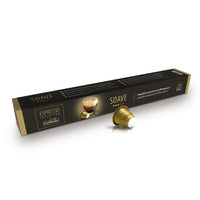 Caffitaly - Soave, Nespresso Compatible Capsules - Paquet de 60-Un espresso 100 % Arabica, au goût corsé provenant du centre de l’Amérique du sud, il vous offre une agréable saveur riche et bien équilibrée
