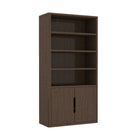 Manhattan Comfort - Rivington bibliothèque moderne à 4 étagères avec armoire 40" - Noyer-Les étagères réglables offrent un rangement personnalisable pour tout, des livres hauts aux objets décoratifs