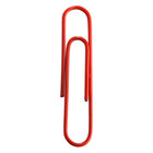 JAM Paper - Trombones géants colourés - grands trombones rouges de 5 cm - paquet de 75- Trombones de qualité supérieure fabriqués à partir de fil d'acier recouvert de vinyle de haute qualité