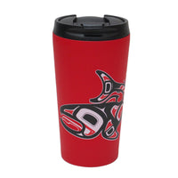 Oscardo - Tasse de voyage avec motif artistique autochtone Saumon de Jamie Sterritt-Motif d’art autochtone authentique - Met en valeur des œuvres sous licence créées par des artistes des Premières Nations, Inuit et Métis de partout au Canada, célébrant la richesse des cultures autochtones et leur créativité