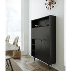 Nexera - Bureau mural Slim, Noir-Cachez parfaitement votre ordinateur portable, votre tablette, vos câbles et vos accessoires une fois la porte rabattable fermée. Profitez de 3 étagères réglables pour ranger vos affaires