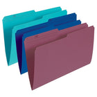 Staples - Chemises de classement de couleur, format légal 8 1/2 po x 14 po, couleurs variées, paq./25-Coupe 1/2 po