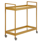 Hudson&Canal - Chariot de bar Cooper 33" de largeur - Laiton-Un design industriel pour votre cuisine, votre bureau, votre espace de divertissement et plus encore
