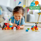 LEGO - DUPLO Disney Le train d’anniversaire de Mickey et Minnie-Conçu avec des éléments faciles à prendre et à placer pour les petites mains