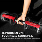 MotionGrey - Haltère réglable avec 15 réglages - 5 - 52,5 lb - Simple-Conception compacte et gain de place : remplace 15 haltères individuels par une seule unité, gardant votre espace d’entraînement propre et organisé.