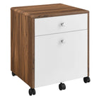 Modway - Transmit Bois Armoire à dossiers, Blanc noyer-Classeur de bureaux du milieu du siècle