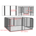 PawHut - Parc à Chiots 8 Panneaux Robustes pour Chiots de Petite et Moyenne Taille-Les tubes en acier offrent une construction solide