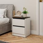 HOMCOM - Tables de chevet pour chambre - blanc - lot de 2-Couleur : Blanc, Noir 