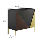 Modway - Alchemist 36" Armoire de toilette de salle de bain (lavabo non inclus) - Or noir-8