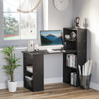 HOMCOM - Bureau moderne pour ordinateur avec étagères de rangement - 47,2 po L x 21,7 po l x 47,2 po H - noir-Espace de travail généreux avec une grande surface pour un ordinateur portable et d'autres accessoires 