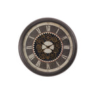 Monarch Specialties - Horloge - 23 po Rond - Mécanisme D'Engrenage - Horloge Murale - Brun - Transitionnel-Cette horloge murale ronde de 23 pouces, dotée d'un mécanisme d'engrenage saisissant et d'une finition marron neutre, est une pièce d'accent élégante et tendance pour la décoration de votre maison