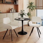 Homy Casa -  Bureau rond 31,5 po L - Noir-Surface lisse et facile à nettoyer, idéale pour les environnements actifs