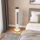 Seville Classics - Ventilateur tour oscillant UltraSlimLine avec éclairage – blanc-Panneau de commande tactile