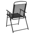 Flash Furniture - Ensemble de jardin couleur noire de 6 pièces avec table, parasol et 4 chaises pliantes-Bord du dessus de 1,5 pouce